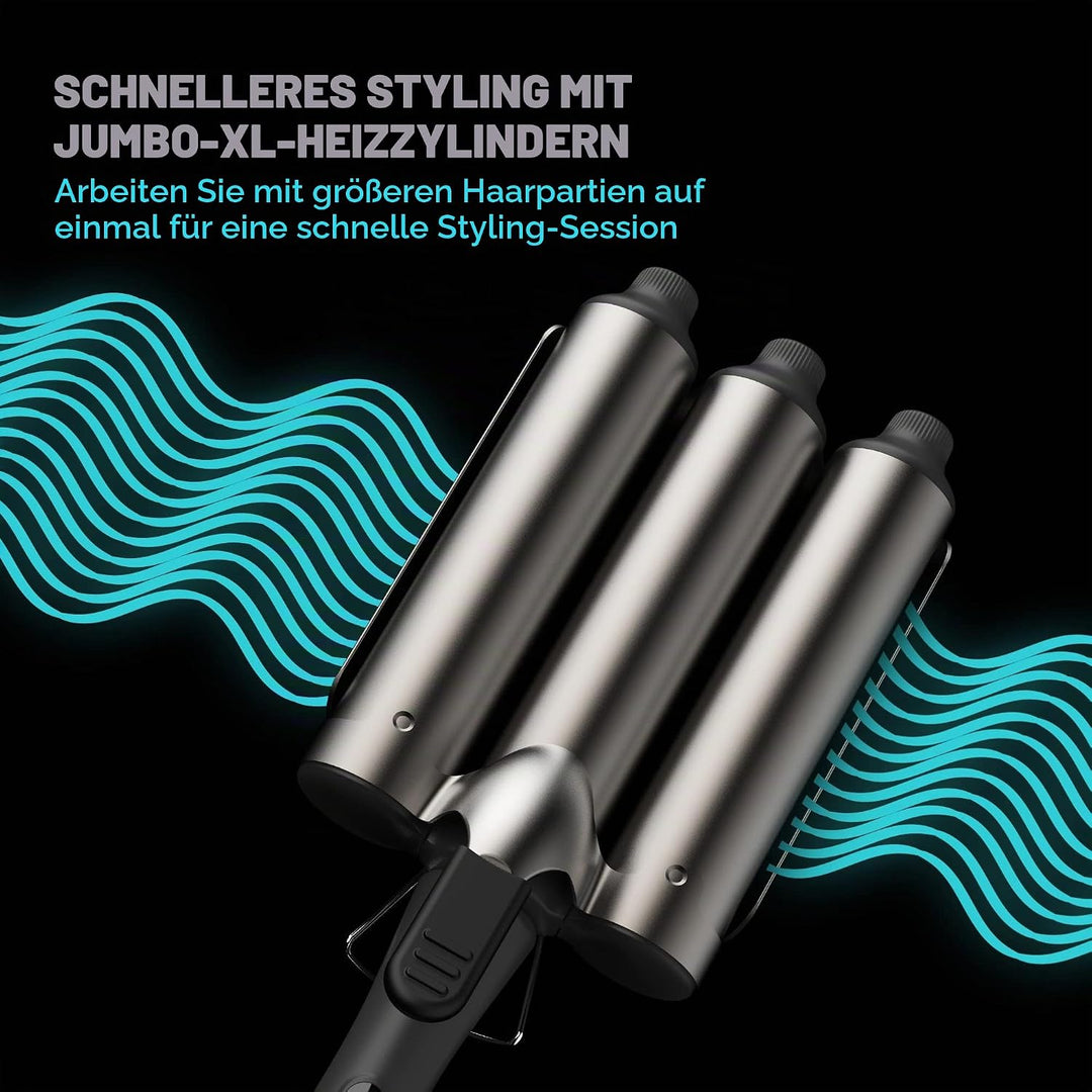 Revamp Progloss Boho Beach Waver XL – 38-mm-Waver mit 3 Fässern für geschmeidige, grosse Beach-Welle