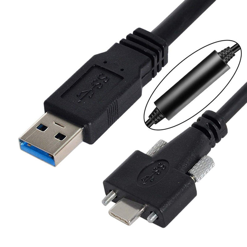 xiawai 8 Meter USB 3.1 Typ-C Doppelschrauben Verriegelung auf Standard USB 3.0 Datenkabel Halterung