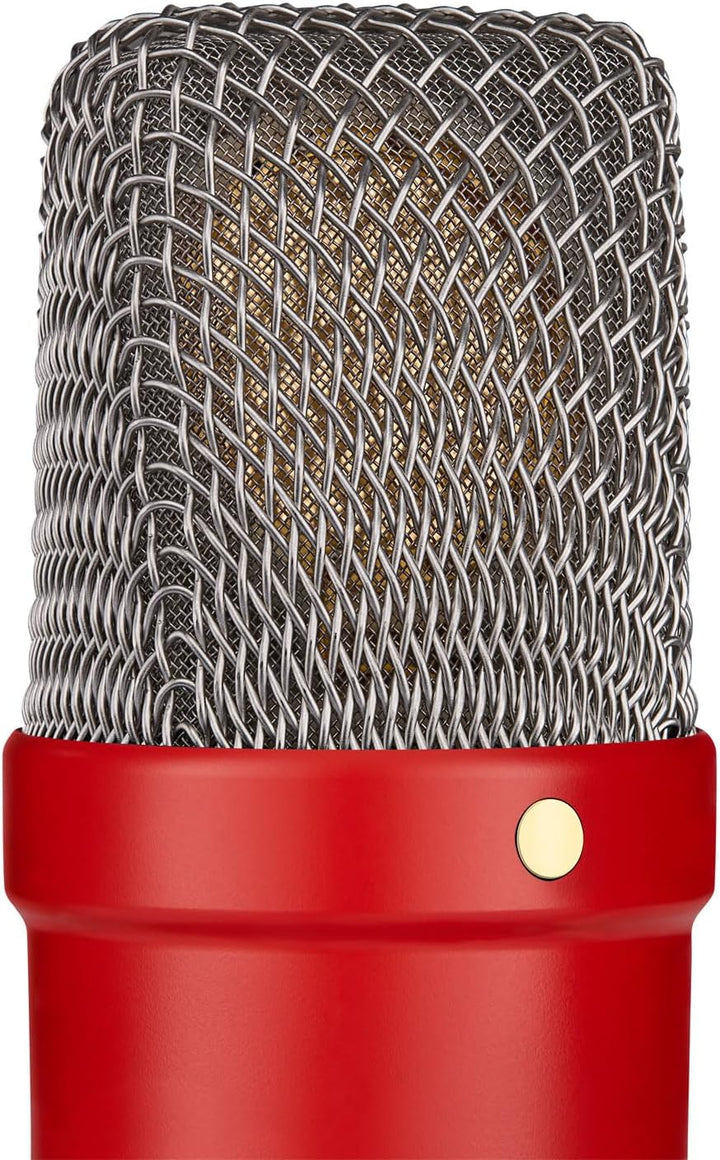 Rode NT1 Signature Red Studio-Mikrofon Rot + keepdrum MS138 Gelenkarm-Stativ Weiss red Mikrofon Rot