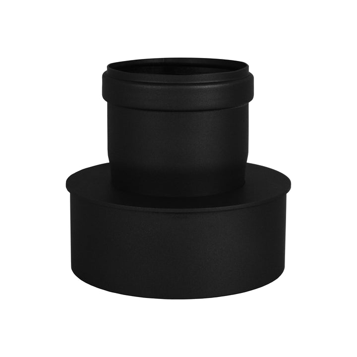 LANZZAS Pelletrohr Erweiterung von Ø 80 mm auf Ø 130 mm in schwarz Pelletrauchrohr Pelletofenrohr Pe