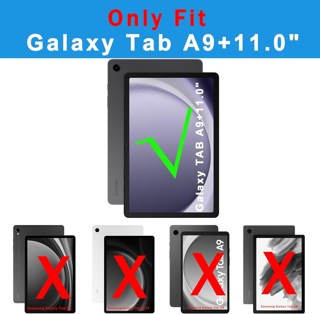 ROOFEI Galaxy Tab A9+ A9 Plus Hülle mit Tastatur: 11 Zoll Galaxy Tab A9plus Deutsches QWERTZ-Layout