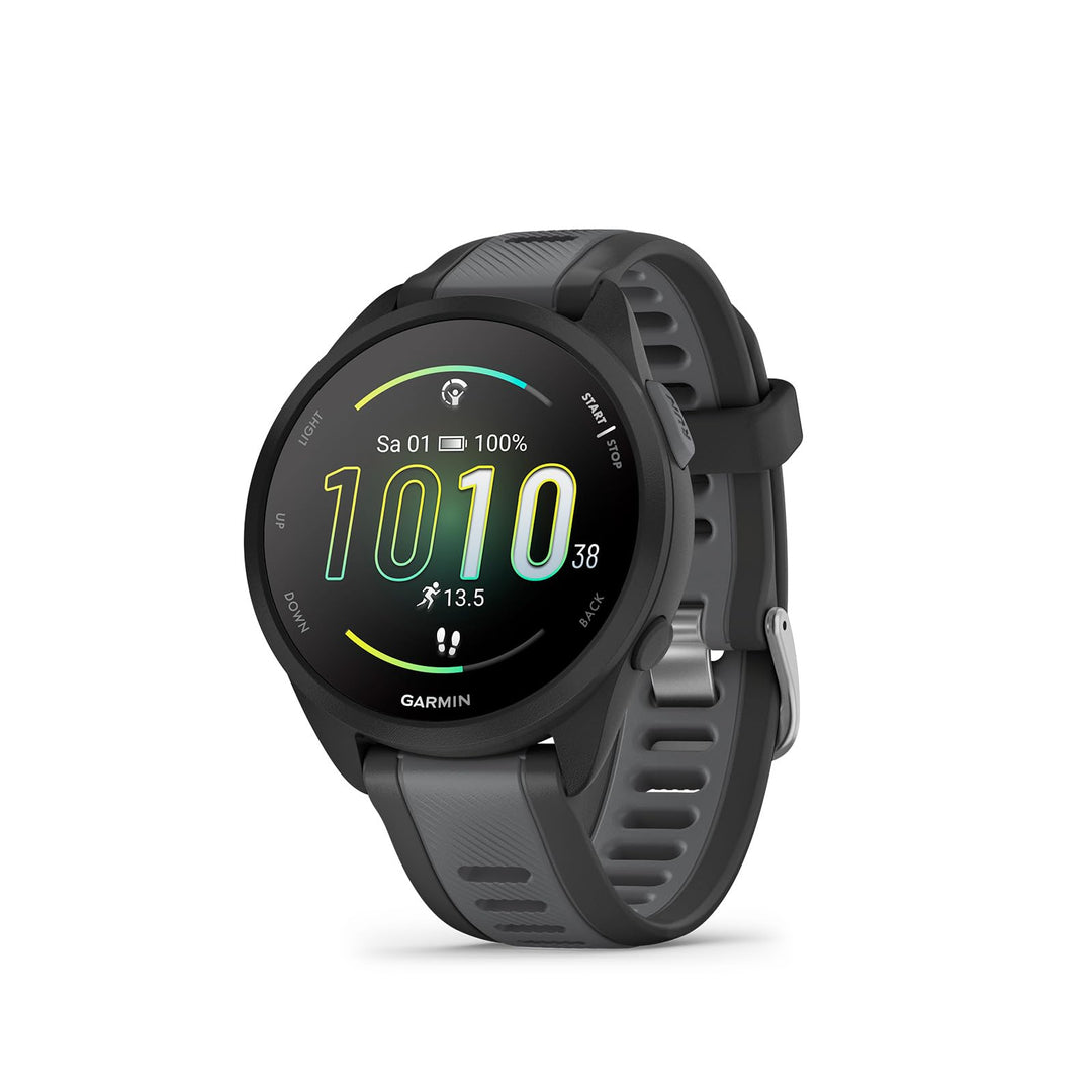 GARMIN Forerunner 165, leichte GPS Smartwatch zum Laufen, mit AMOLED Touchscreen, Trainingsempfehlun
