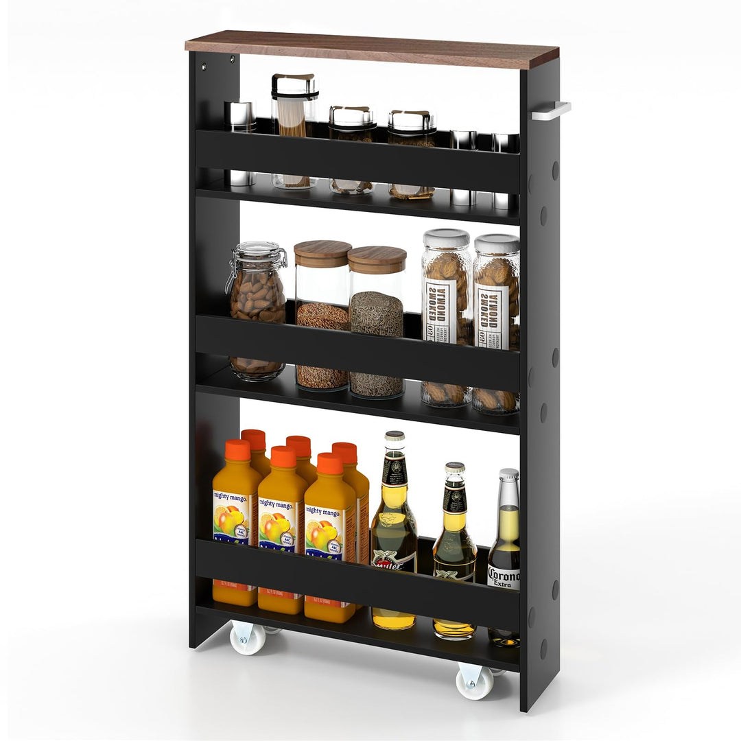 GIANTEX Nischenregal 13cm breit, Küchenregal Küchenschrank Küchenwagen schmal, Nischenschrank Nische