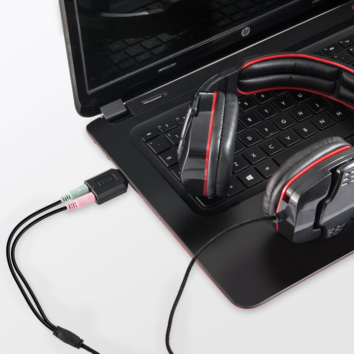 Syba Externer USB-Stereo-Sound-Adapter für Windows, Mac, Linux, zusätzliche Audioquelle mit 3,5-mm-A