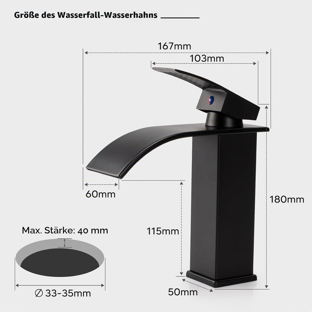 Wasserhahn Bad Schwarz Waschtischarmatur Wasserfall Wasserhahn Bad Waschtischarmatur Einhandmischer