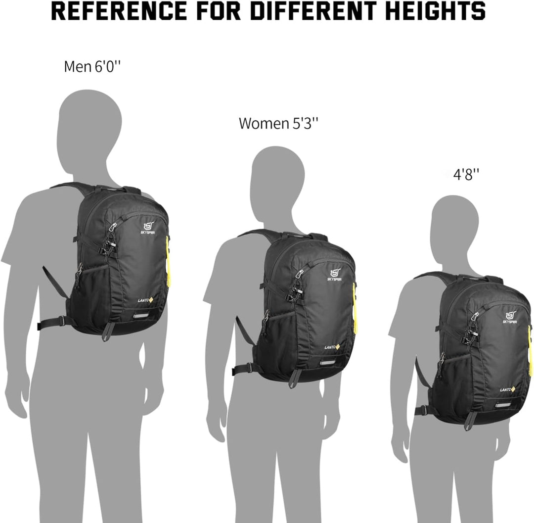 SKYSPER Leicht Wanderrucksack Klein Rucksack mit Rückenbelüftung Trekkingrucksack aus atmungsaktivem