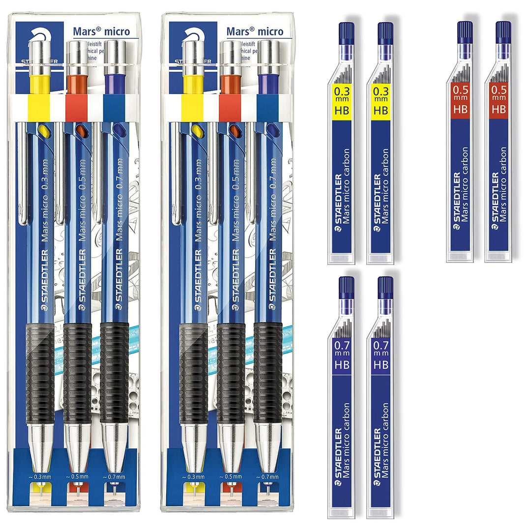 Staedtler 775SCWP3 - Marsmicro 0,3-0,7 3er Set farbig (2, inkl. Minen 03 HB?05 HB?07HB)
