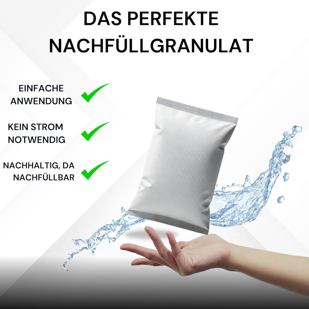 VANI Luftentfeuchter Nachfüllpack (6 Stück, je 1200g) - Luftentfeuchter Granulat - Schutz gegen Schi