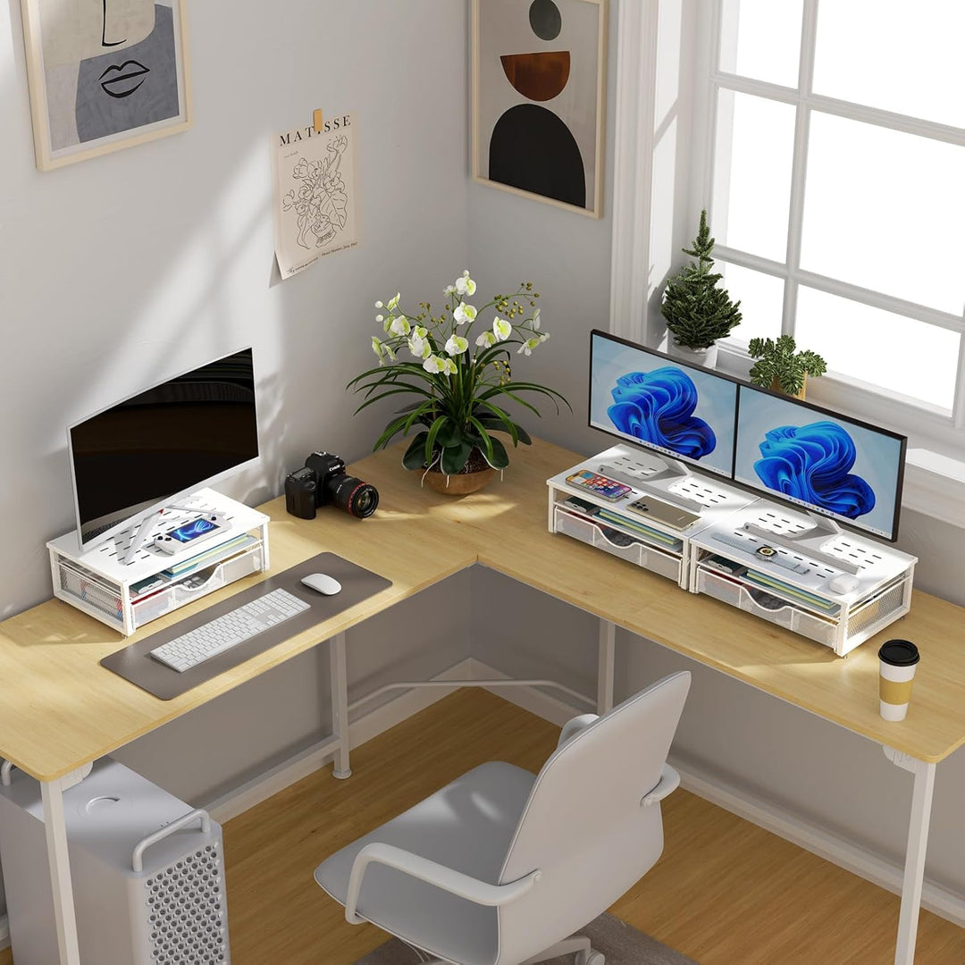 Computer-Monitorständer, Schreibtisch-Organizer mit Schublade, Schreibtischzubehör & Desktop-Aufbewa