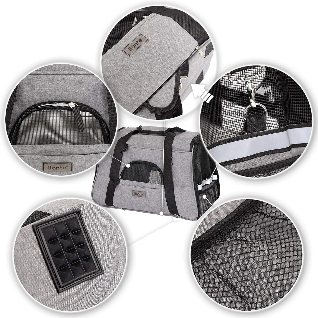 lionto Faltbare Hundetasche Hundebox Reisetasche für Haustiere Hundetransportbox Flugzeugtasche für