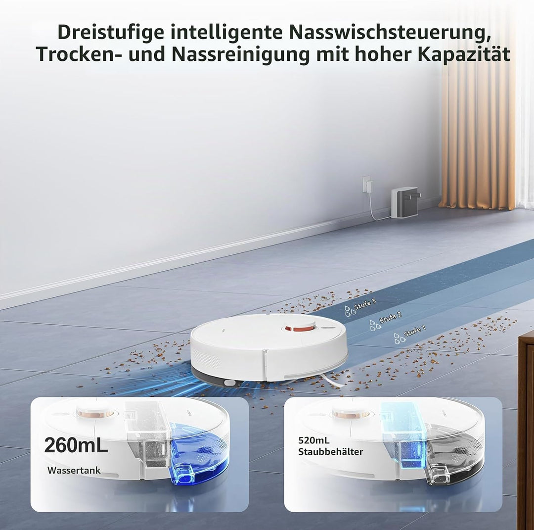 XIAOMI Saugroboter S40C, Staubsauger und Mopp 2-in-1, 5000 Pa Sauger mit LDS-Laser-Navigation, autom