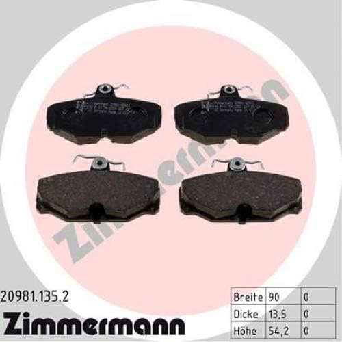 ZIMMERMANN 20981.135.2 Serie Bremsbeläge, vorne/hinten, inklusive Platte dämpfend