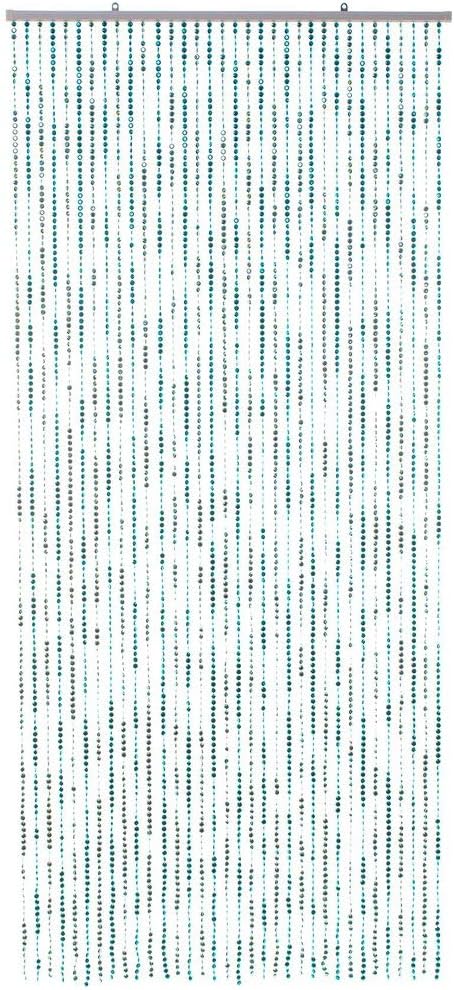 HAB & GUT -DV0358- Türvorhang DIAMANTEN Blue-METALLIC 90x200 Perlenvorhang