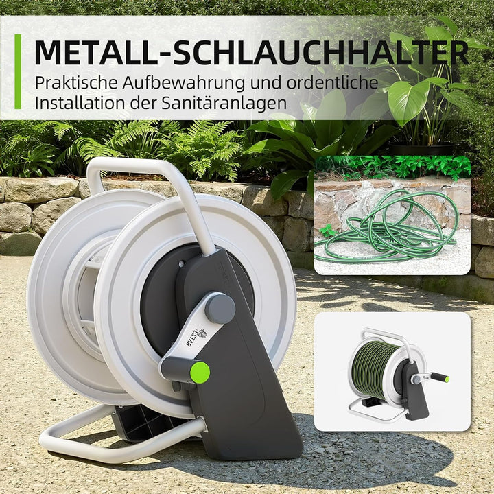 GartenSchlauchtrommel, Schlauchwagen für bis zu 20-30m 1/2 zoll-Schlauch, Wandmontierter Wasserschla