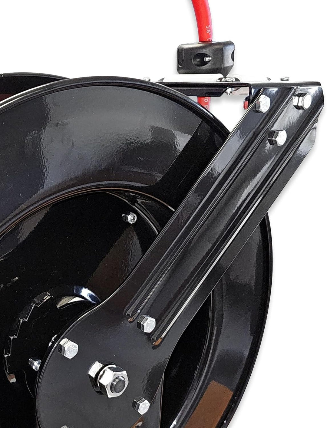 ReelWorks Automatischer Schlauchtrommel für Druckluft und Wasser, 20 m Pro – Hybridschlauch 3/8 Zoll