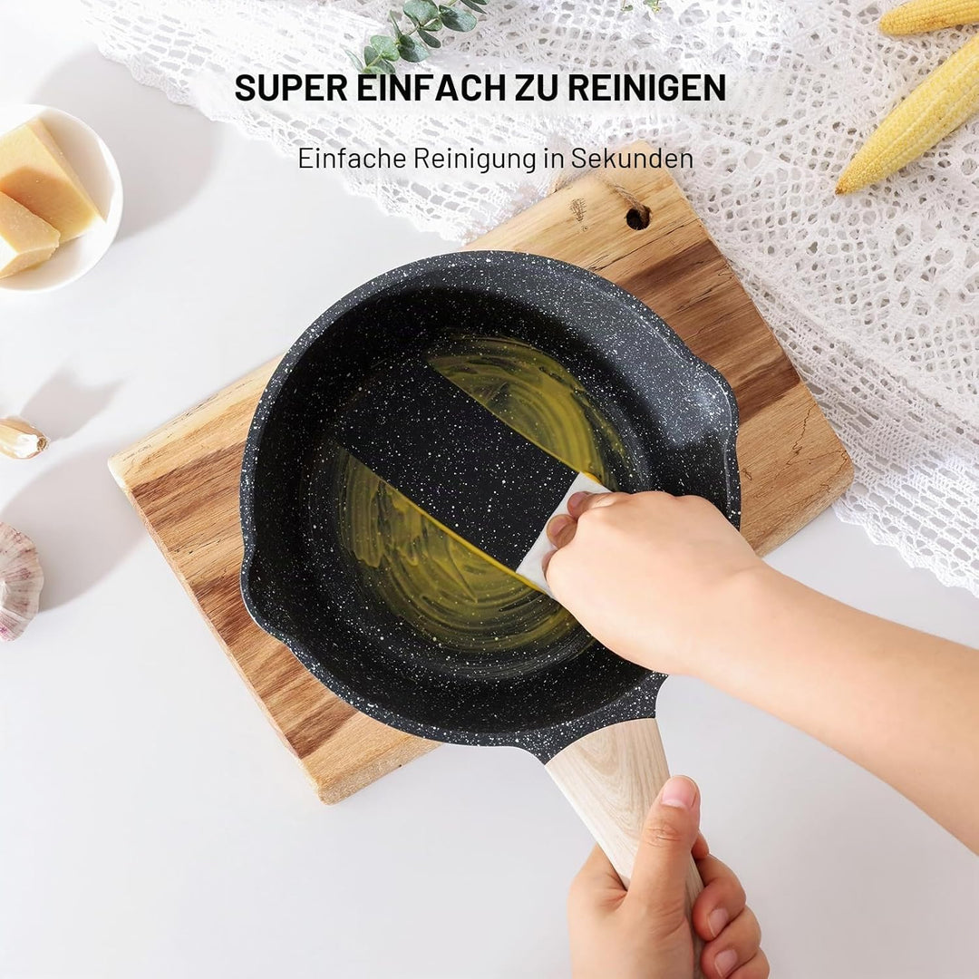 Kordisen Saucenpfannen-Set mit Deckel, 1,5 l & 2,5 Qt Antihaft-Kochtöpfe mit Ausgiesser, leicht zu r