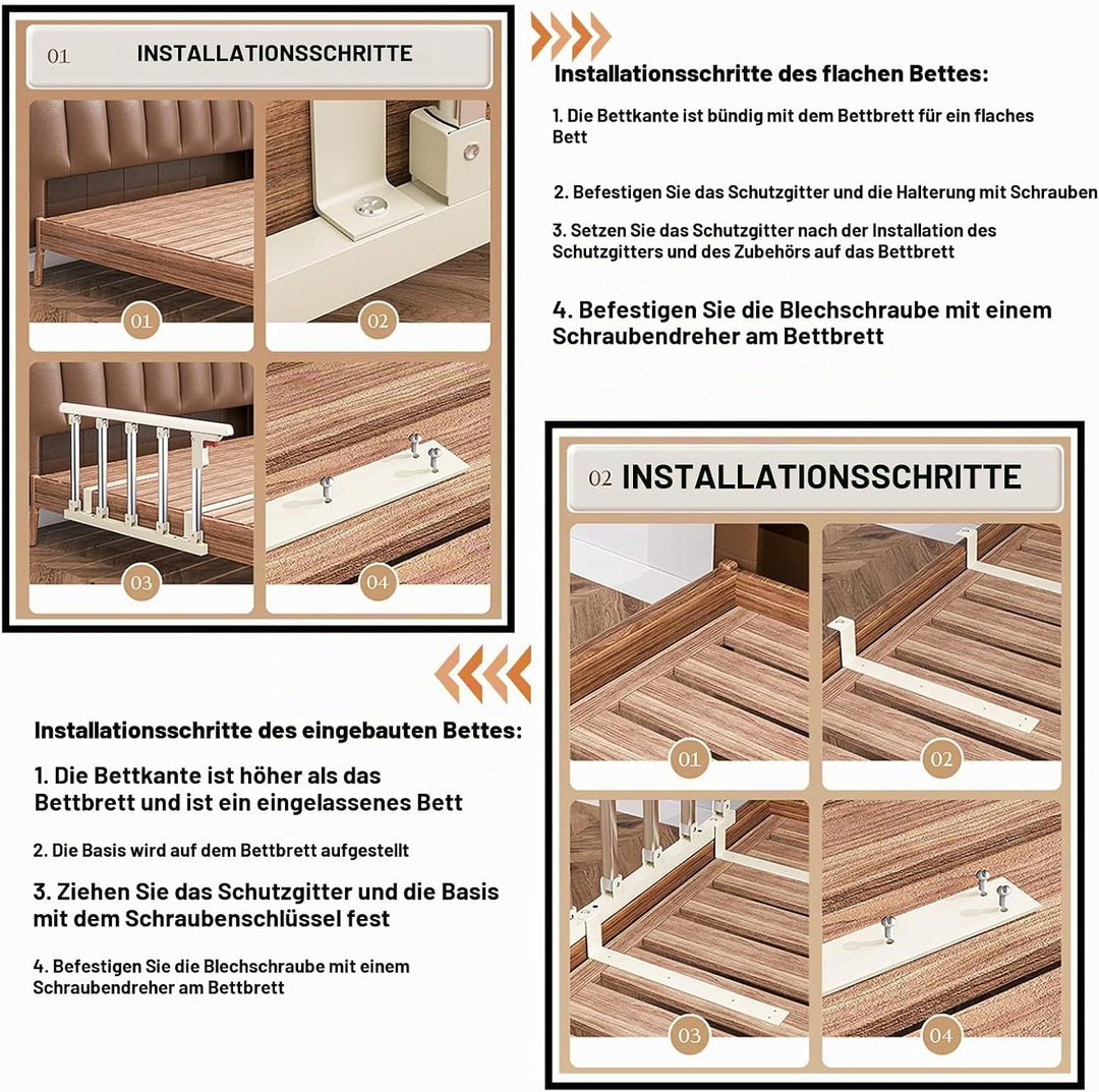 WPYGHLJN Bettgitter Für Ältere Senioren, Faltbare Tragbare Sicherheits Bettschutzgitter, Klappbar Be