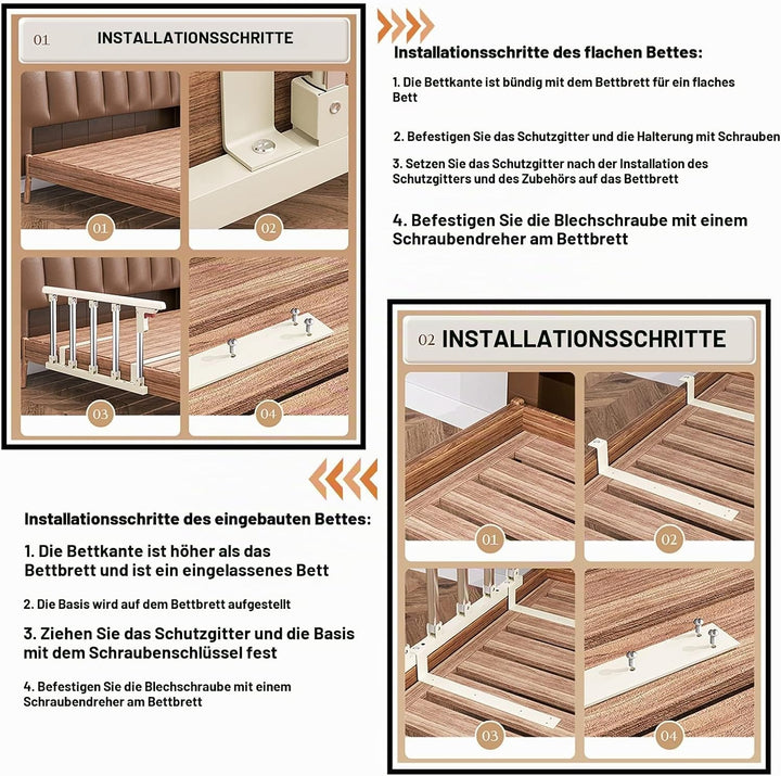 WPYGHLJN Bettgitter Für Ältere Senioren, Faltbare Tragbare Sicherheits Bettschutzgitter, Klappbar Be