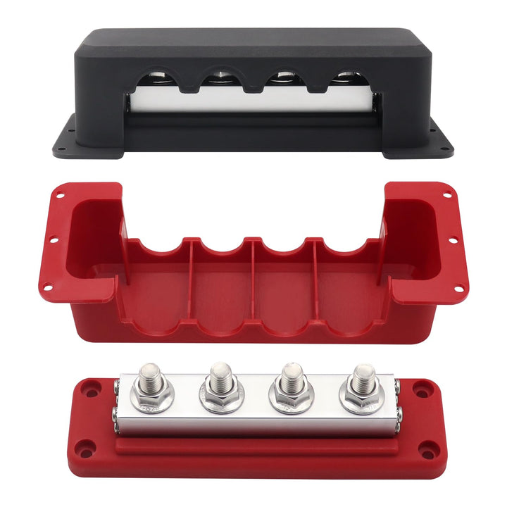 Gloaso Kupfer Sammelschiene Batterie Busbar 12V-48V DC 600A mit 4x M10 Stromverteilerblock für Kfz W