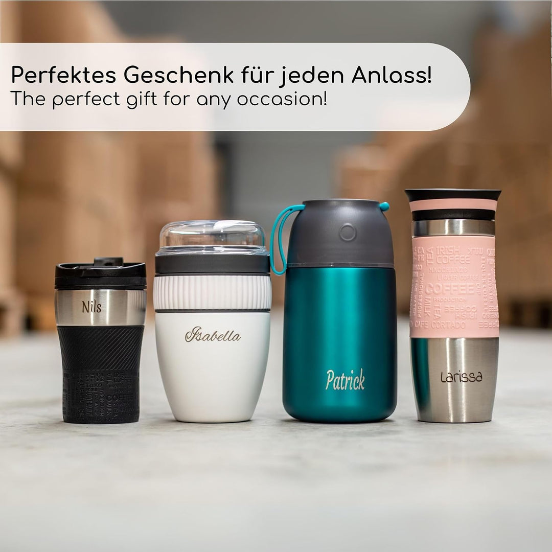 Milu® Thermobehälter mit Gravur 450ml personalisiert - Ostergeschenke für Frauen &amp; Männer I Geschenk