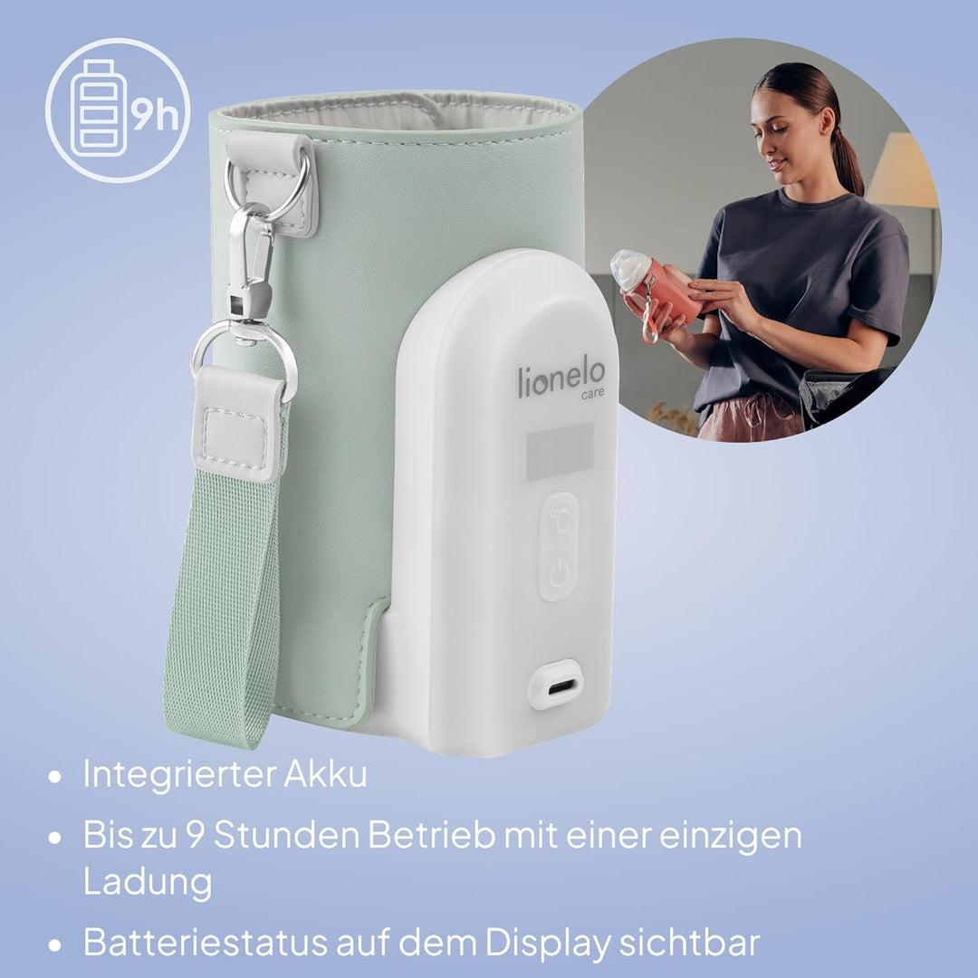 LIONELO Thermup Go Evo Tragbarer Babyflaschenwärmer, hält Flüssigkeiten warm, 5 Betriebstemperaturen