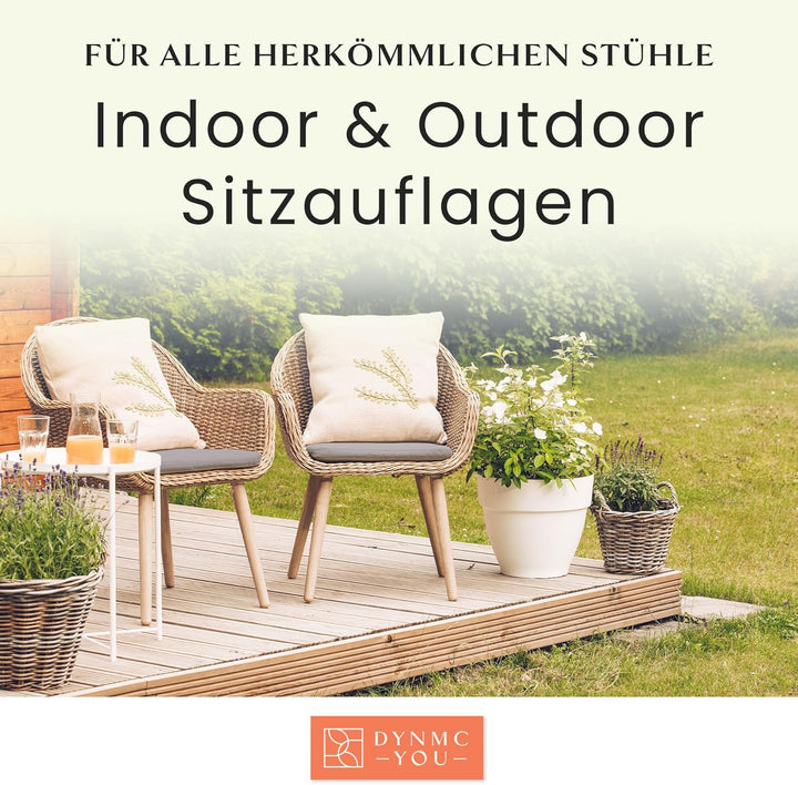 DYNMC you Sitzkissen Stuhl - Stuhlkissen 40x40 - Eckig 4er Set Grau - Test SEHR GUT - Mittelhart H3