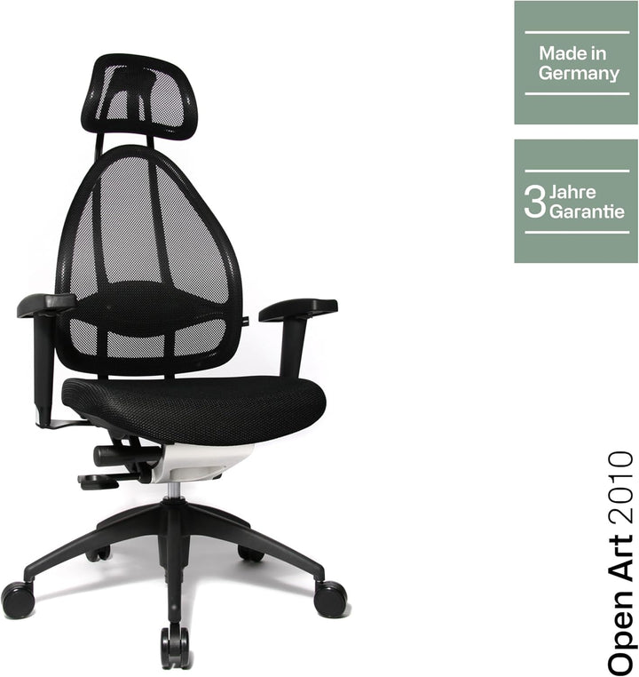 Topstar Open Art 2010 ergonomischer Bürostuhl, Schreibtischstuhl, inkl. höhenverstellbare Armlehnen,
