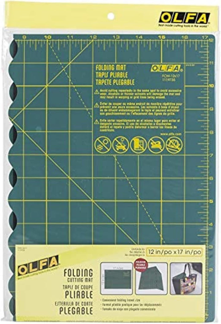 Olfa Schneidematte : Faltbare: A3, Vinyl, Grün, 44x61x1 cm, 44x61x1 cm