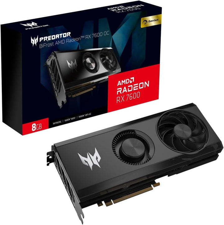Acer Predator BiFrost AMD Radeon RX 7600 OC - 8GB GDDR6, HDMI, 3X DP