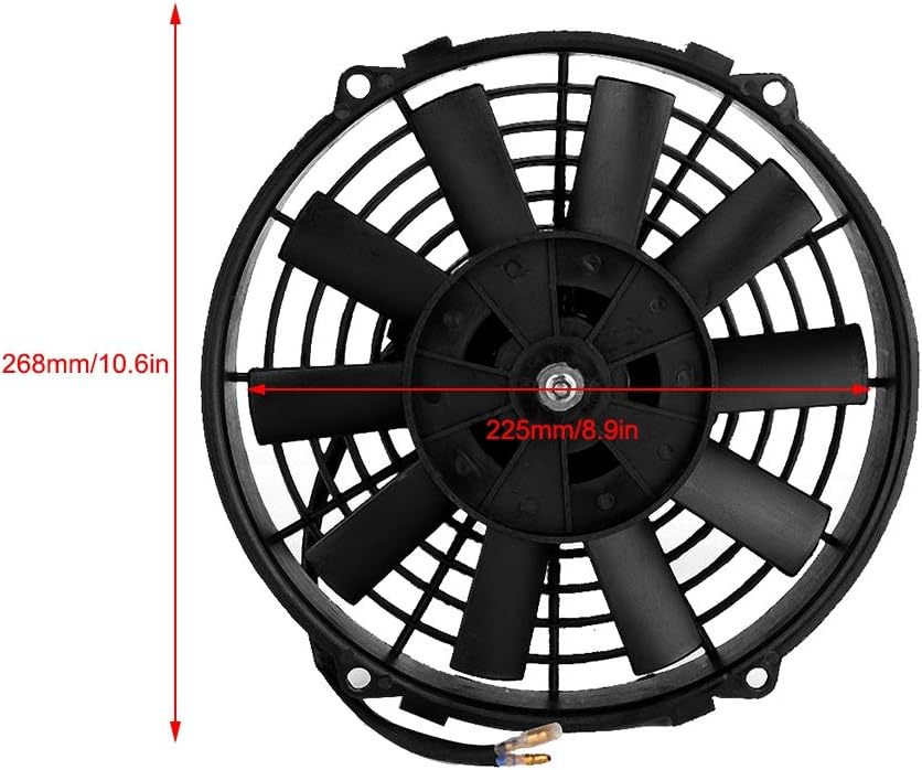 Kühlgebläse Kühler, Fydun 12V 80W 9inch Elektrolüfter Motorlüfter Kühlerlüfter Lüfter Universal Auto