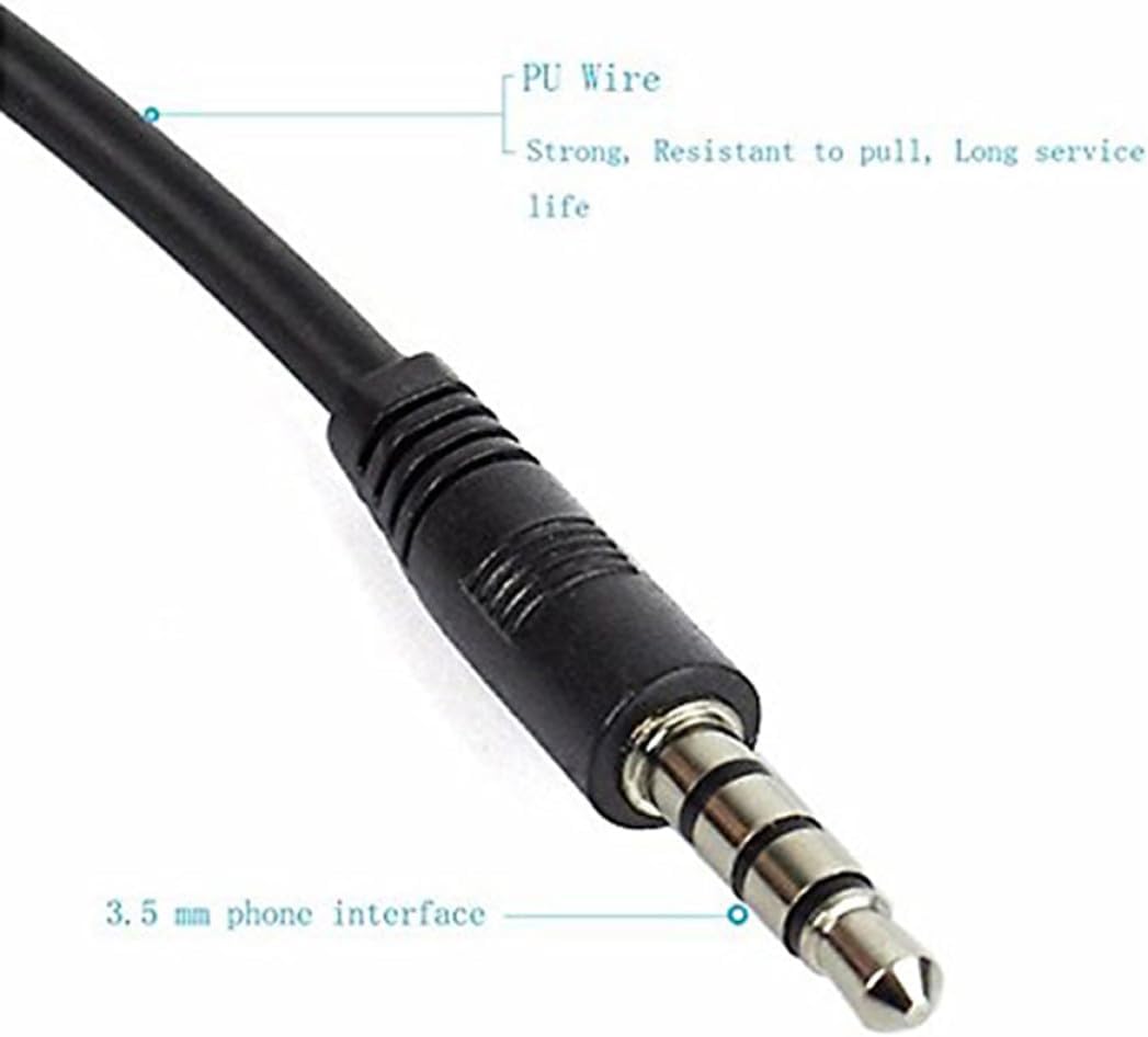 Kisangel 3,5 mm Klinkenstecker Kopfhörer mit Luftkanal Vibrationsmikrofon Kehlkopfgeräuschdämpfung S