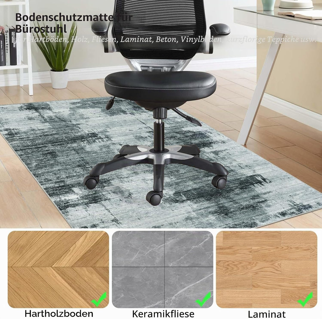 Famibay Bodenschutzmatte BüRostuhl Unterlage 120x150cm Unterlage Schreibtischstuhl Grau rutschfest B
