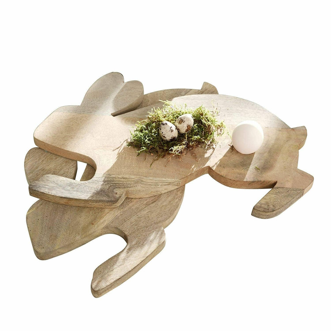 LOBERON Frühstücksbrett 2er Set Doraline, Niedliche Hasenform, Integrierte Eimulde, Tischaccessoires