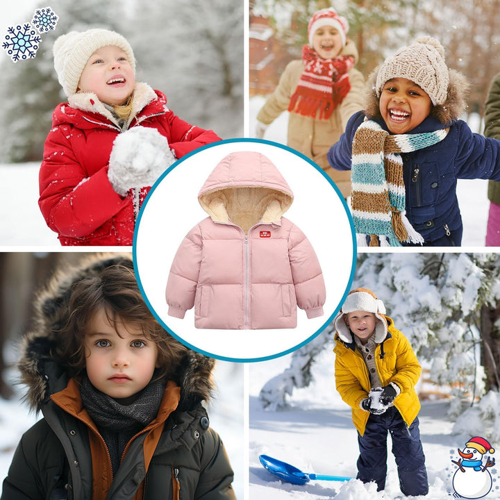 kids4ever Baby Winter Jacke Mantel Reissverschluss Kapuzenjacke Winddicht Warm Fleece Oberbekleidung