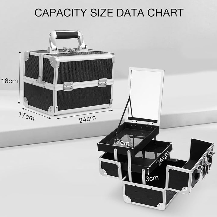 Kosmetikkoffer Schminkkoffer Makeup Koffer Kosmetik Make up Organizer Koffer Multikoffer mit Schlüss