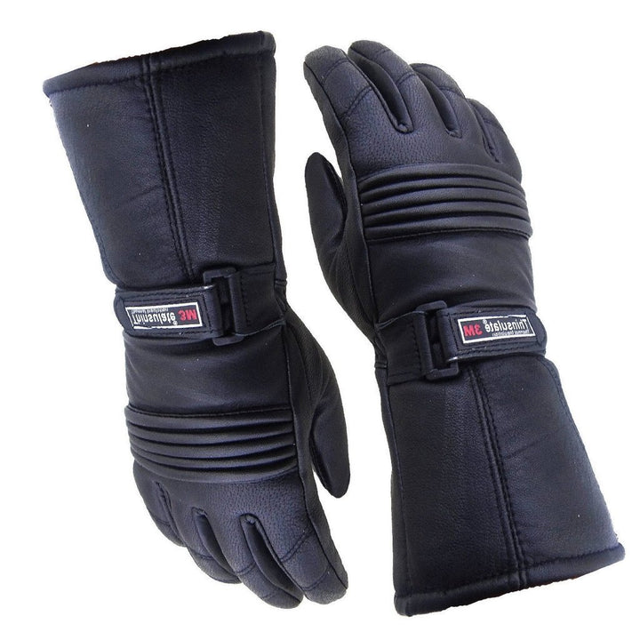 Mens Leather Winter Thermal Labelled Waterproof Inserts Thinsulate Motorcycle Gloves L Large, L