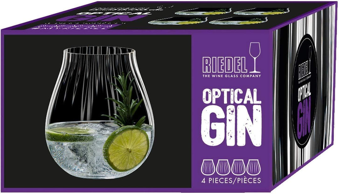 Riedel O 5515/67 Gin Tonic Optical Gläser Set 4 Stück + Gratis 4er Set EKM Living Edelstahl Strohhal