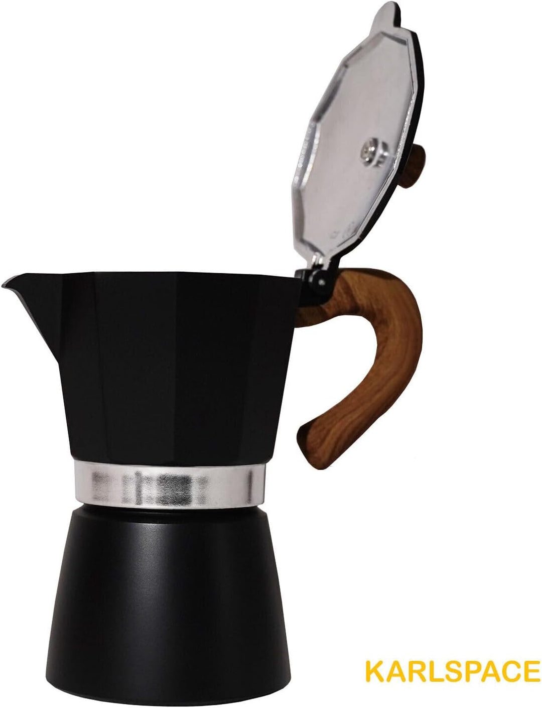 Karlspace Premium-Espressokocher Kaffee Aluminium für 6 Tassen - in verschiedenen Farben - Herdplatt