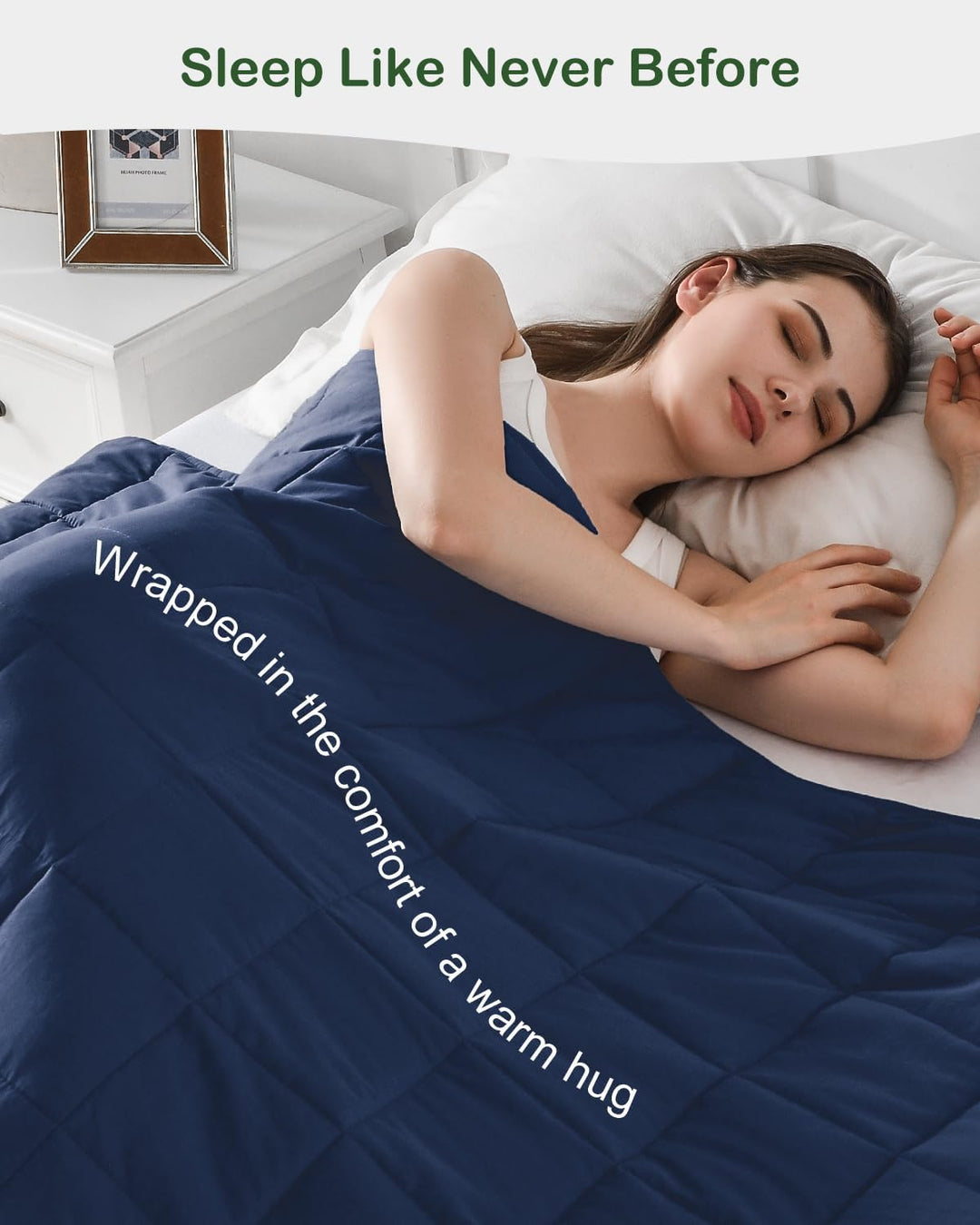 Sivio Gewichtsdecke für Erwachsene 7kg, Atmungsaktive Beschwerungsdecke, weiches Material mit Glaspe