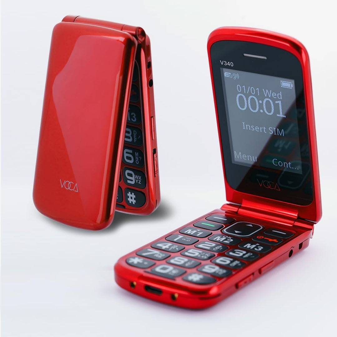 VOCA Klapphandy mit grossen Tasten für Senioren | Entsperrtes 4G LTE | Hohe Lautstärke | SOS-Taste |