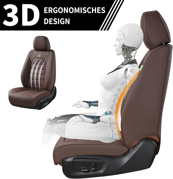 FLORICH Autositzbezüge Komplettset 5 Stück Vorder und Rücksitzbezüge PU-Leder Universel Auto Wasserd