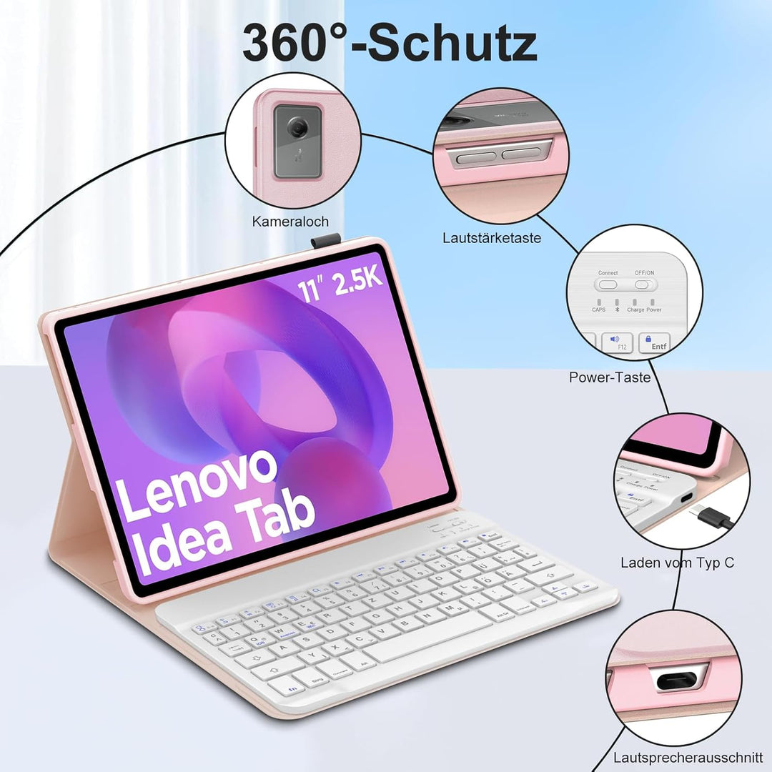 Tastatur für Lenovo Idea Tab Tablet 11" 2025, Hülle mit Tastatur für Lenovo Idea Tab 11 Zoll Magneti