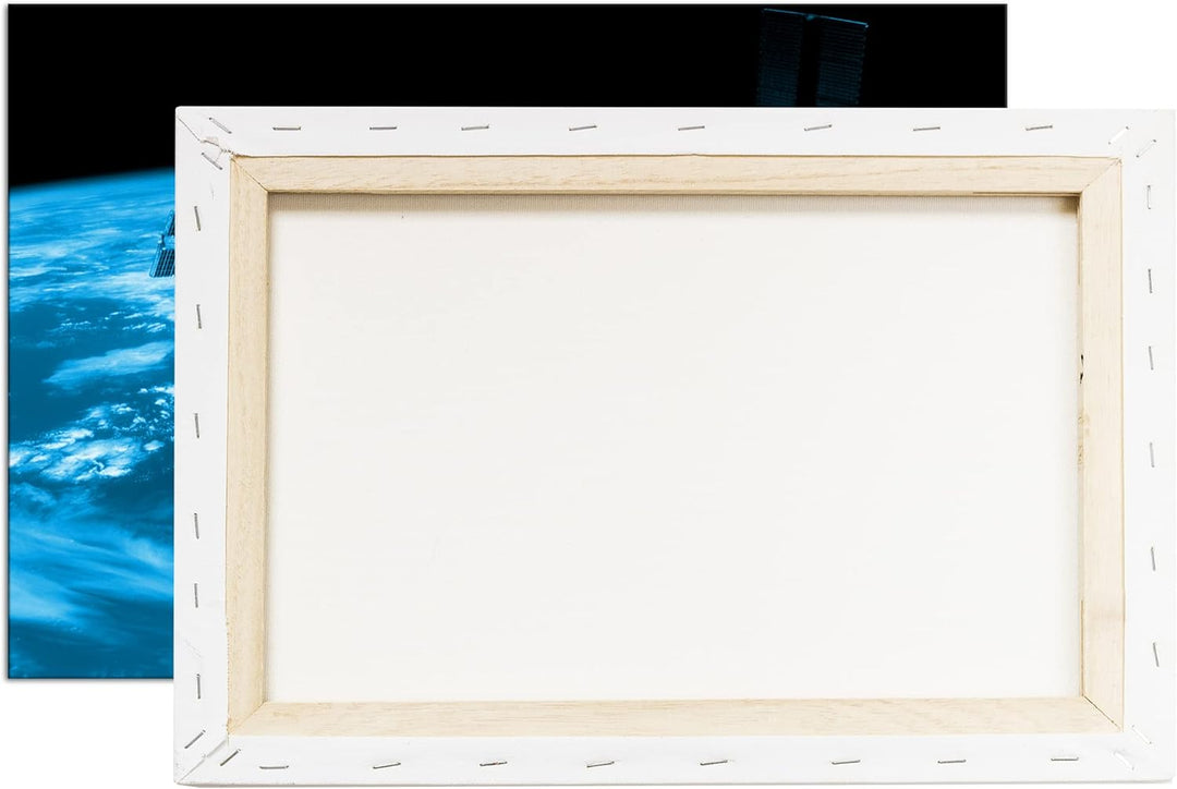 deyoli riesige Raumstation im Weltall Format 80x60 Effekt: Monocrome Blau als Leinwandbild, Motiv fe