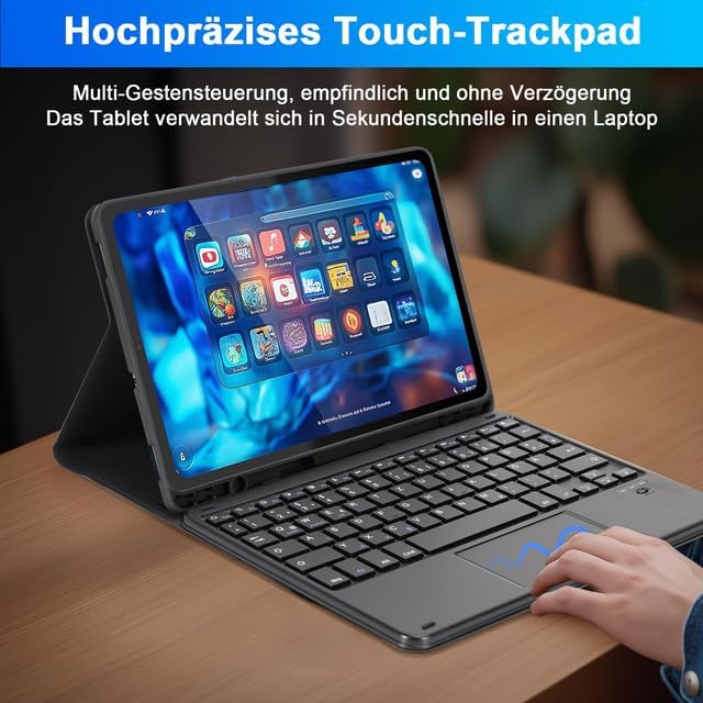 LAMA Bluetooth Tastatur Hülle mit Touchpad für Samsung Galaxy 10.9'' Tab S9 FE/S10 FE/S10, 11" Tab S