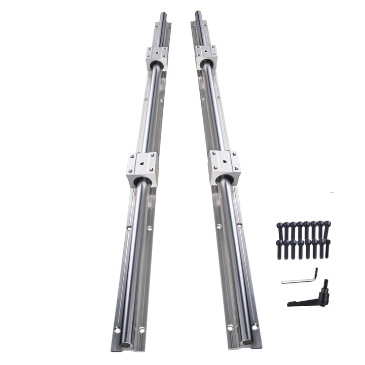 CNCYEAH 2Pcs SBR12 Linearführung 800mm mit Griffe, 2Pcs Gleitschiene Welle mit+4Pcs SBR12UU Linearwa