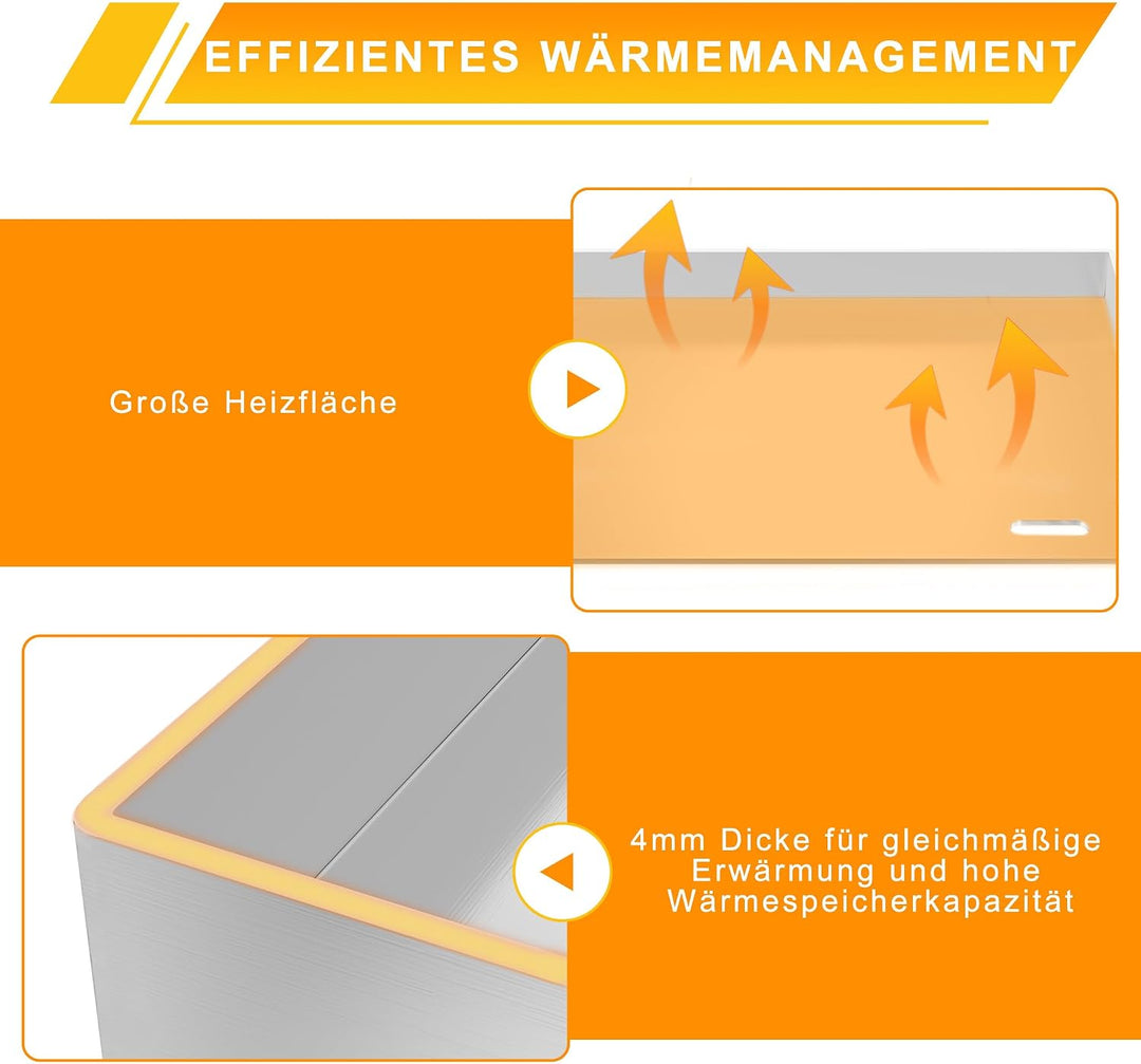 Plancha Grillplatte 30x40x4cm - 4mm Edelstahl Grillblech für Gas &amp; Holzkohle, mit Grillspachtel &amp; Sc