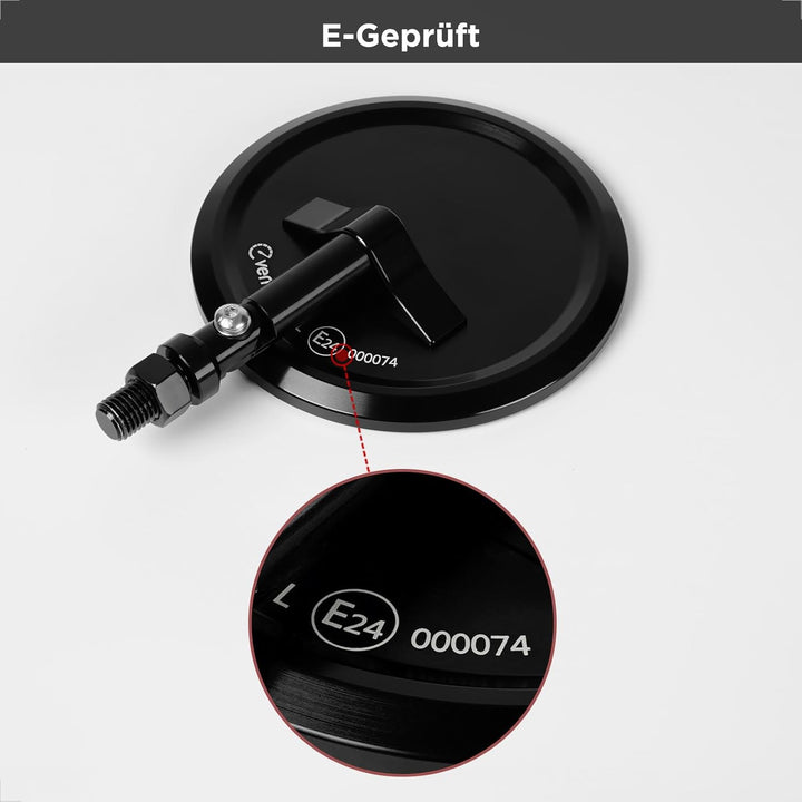 evermotor Unterlenker Spiegel, Motorrad Spiegel E-geprüft, Paar | CNC Aluminium Lenkerendenspiegel,