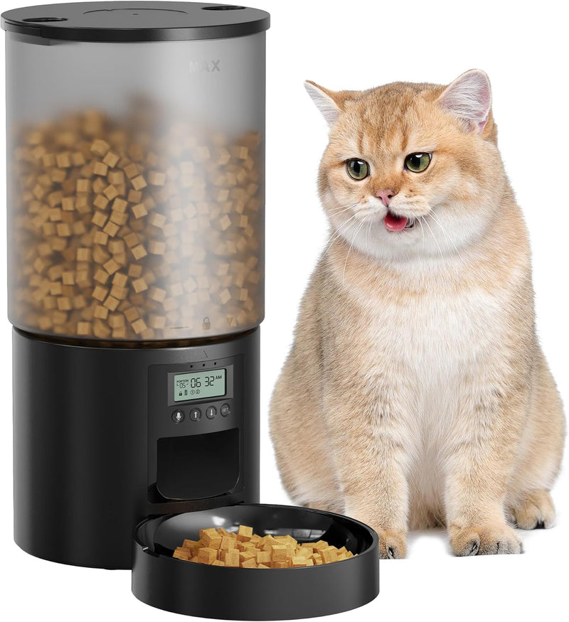 Futterautomat Katze Katzenfutter Automat mit Timer: 10s-Ruf zum Essen - Futternapf mit Automatic Fut