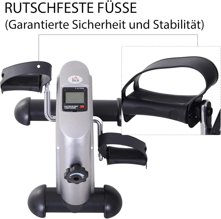 HOMCOM Mini Heimtrainer Arm-und Beintrainer Pedaltrainer für Senioren mit LCD-Display verstellbarer