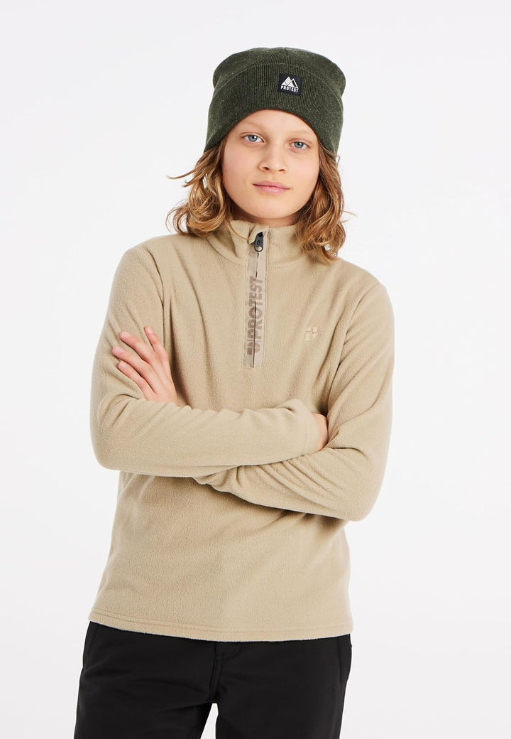 Protest Jungen 1/4-reissverschluss PERFECTY JR 152 BambooBeige, 152 BambooBeige